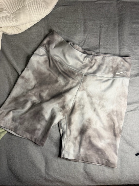 Nike Pants - Nike Grey Tie-Dye Bike Shorts with Swoosh